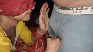 Dehati indian aunty blowjob and fucking hard with her nephew